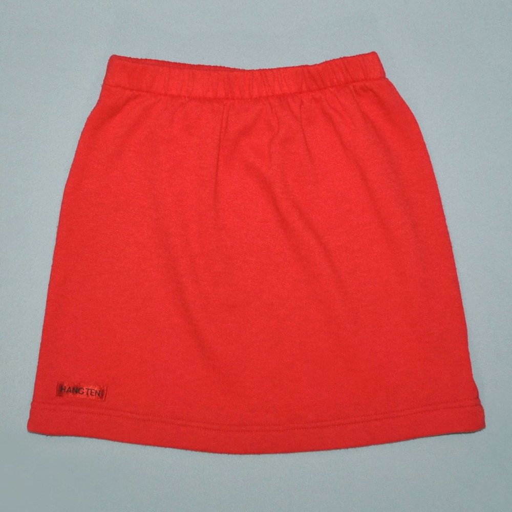 Vintage Hang Ten Girls Skirt Size Small Red Elastic Waist Mini Skirt